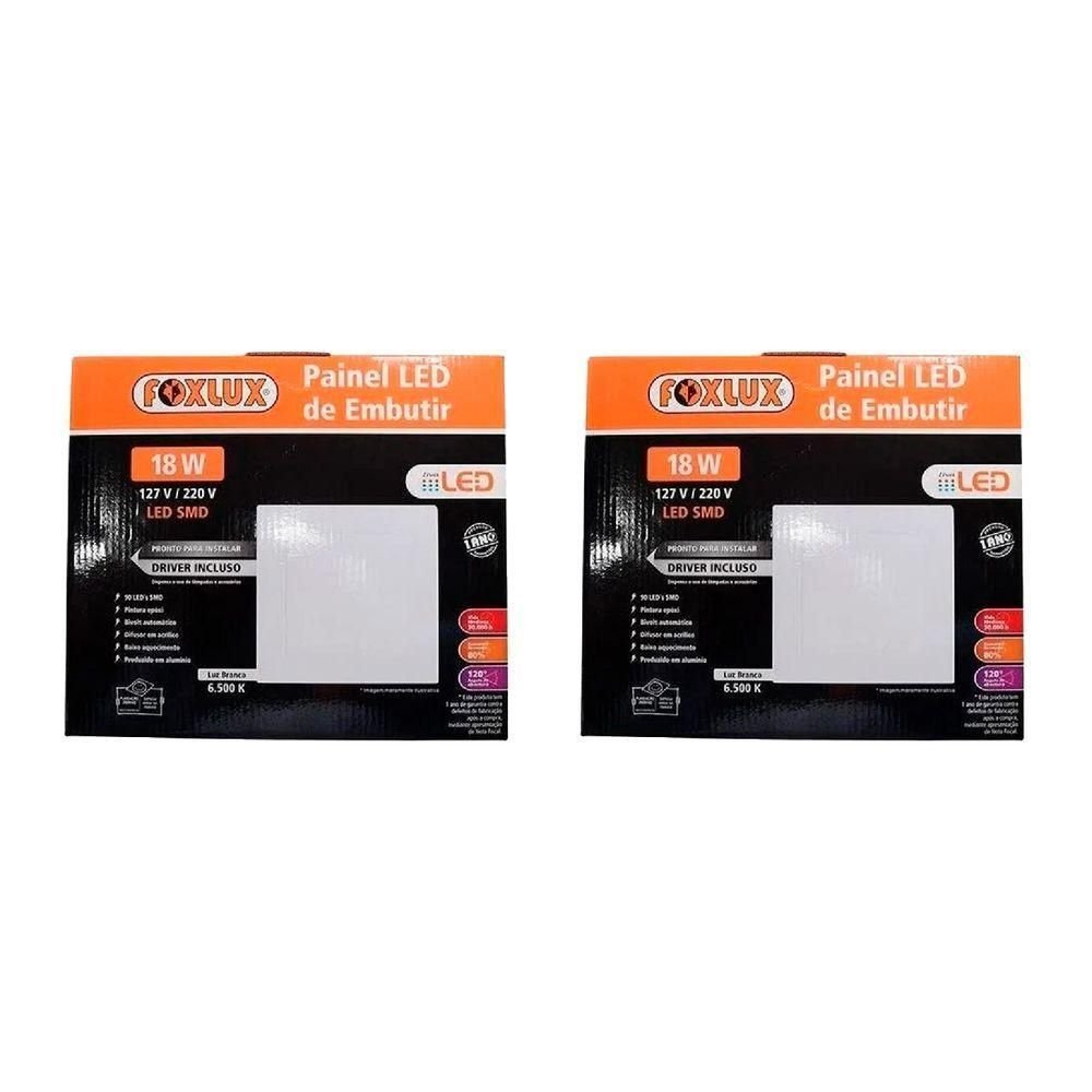 Imagem do produto PAINEL LED SOB QUAD 18W 6000K FOXLUX