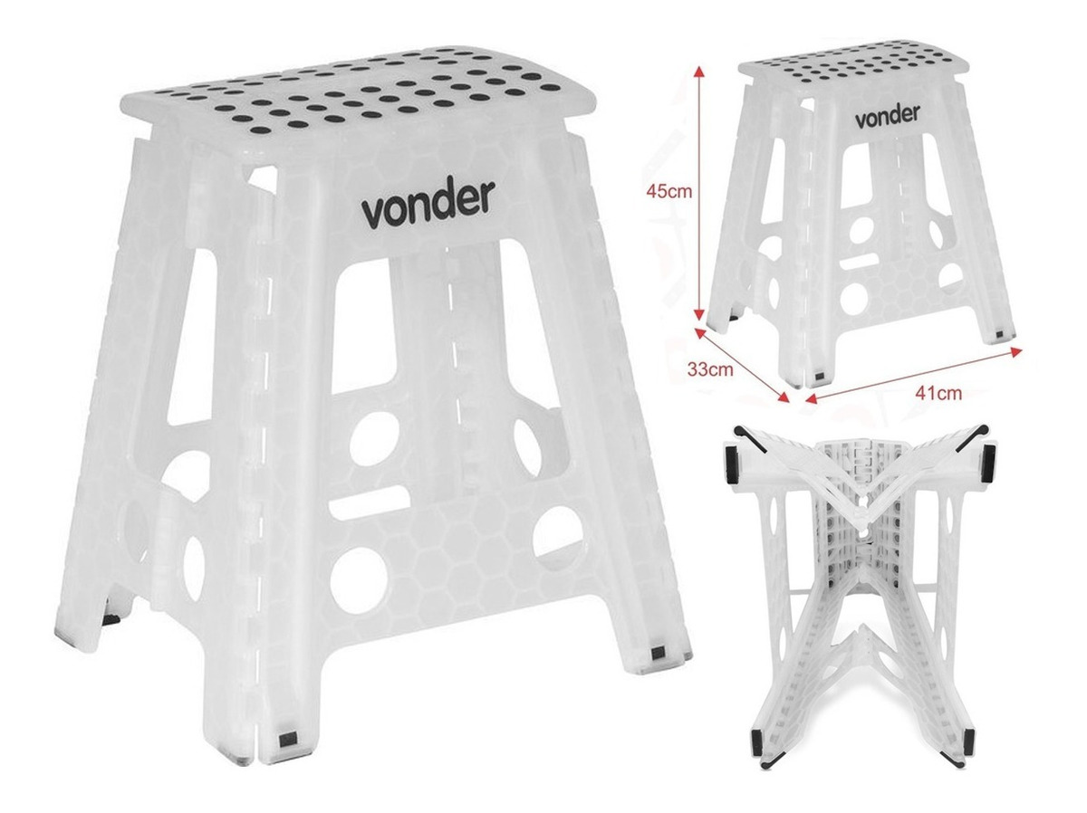 Imagem do produto BANQUETA PLASTICA DOBRAVEL 45CM PTO