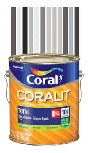Imagem do produto CORALIT TOTAL BASE AGUA 800ML CINZA MEDIO