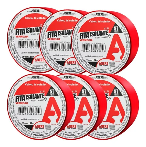 Imagem do produto FITA ISOLANTE VERMELHO 19X10M ADERE