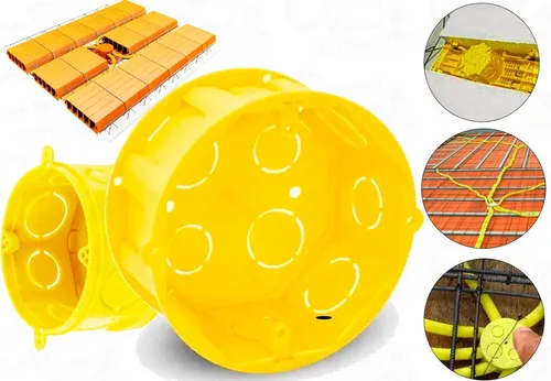 Imagem do produto CAIXA LUZ OCTOGONAL AMARELA C/ TAMPA ROMA