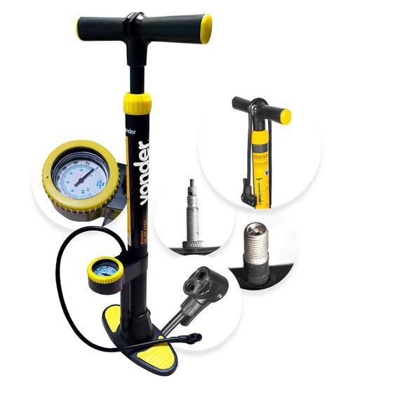 Imagem do produto BOMBA DE AR C/ PEDAL BICO DUPLO HM101 SQU