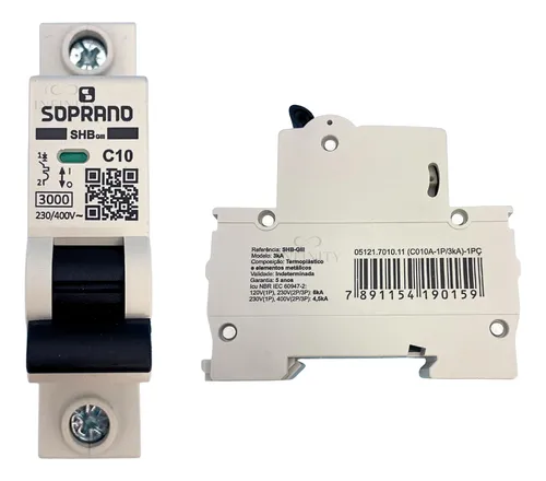 Imagem do produto DISJUNTOR MONOFASICO NEMA PT 10A SOPRANO