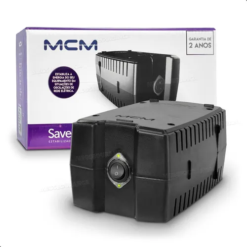 Imagem do produto ESTABILIZADOR 300VA MCM SAVE PRO PRETO BIVOLT/115V