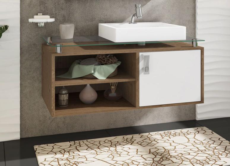 Imagem do produto ARMARIO PARIS 80X66 - BRANCO/PRETO MGM