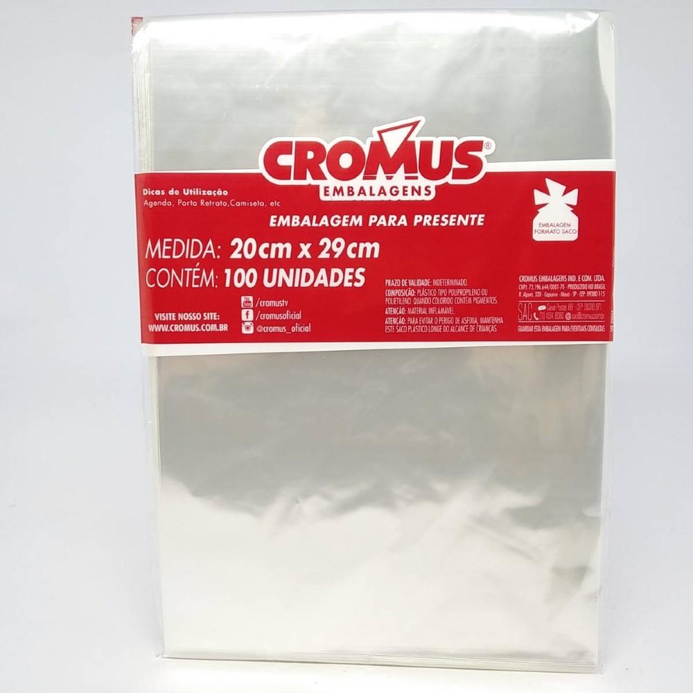 Imagem do produto CROMUS SACO TRANSP INCOLOR 20X29 PC/50 (11300220)