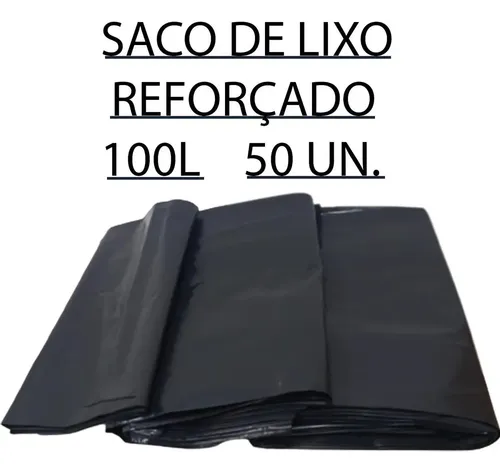 Imagem do produto SACO P/ LIXO 100L PT C/ 100 UND SUPER REFORCADO RAVA