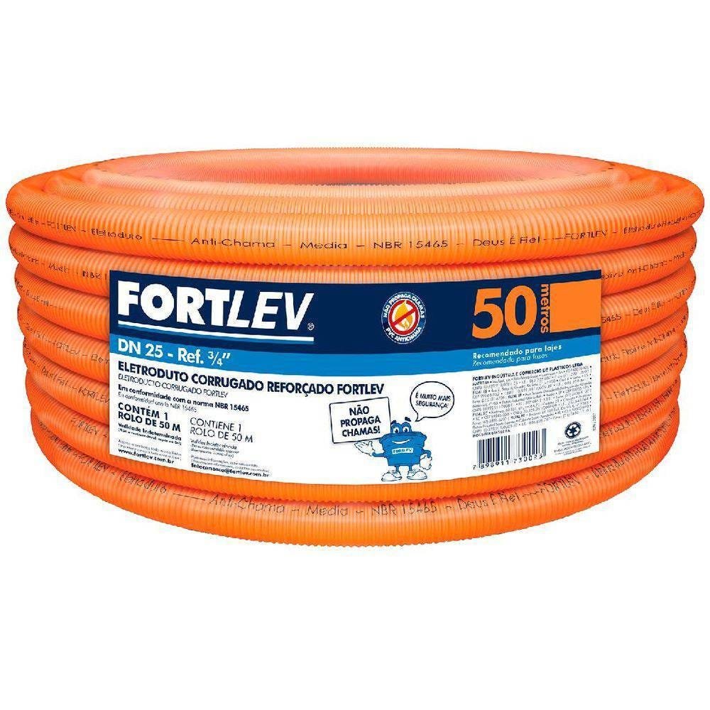 Imagem do produto ELETRODUTO CORRUGADO REFOR. LARANJA 20MM FORTLEV