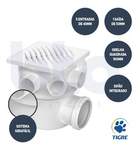 Imagem do produto CAIXA SIFONADA QD BR GIRAFACIL 100X140X50 TIGRE