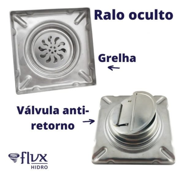Imagem do produto RALO OCULTO DUPLO INOX 10X10CM FLVX