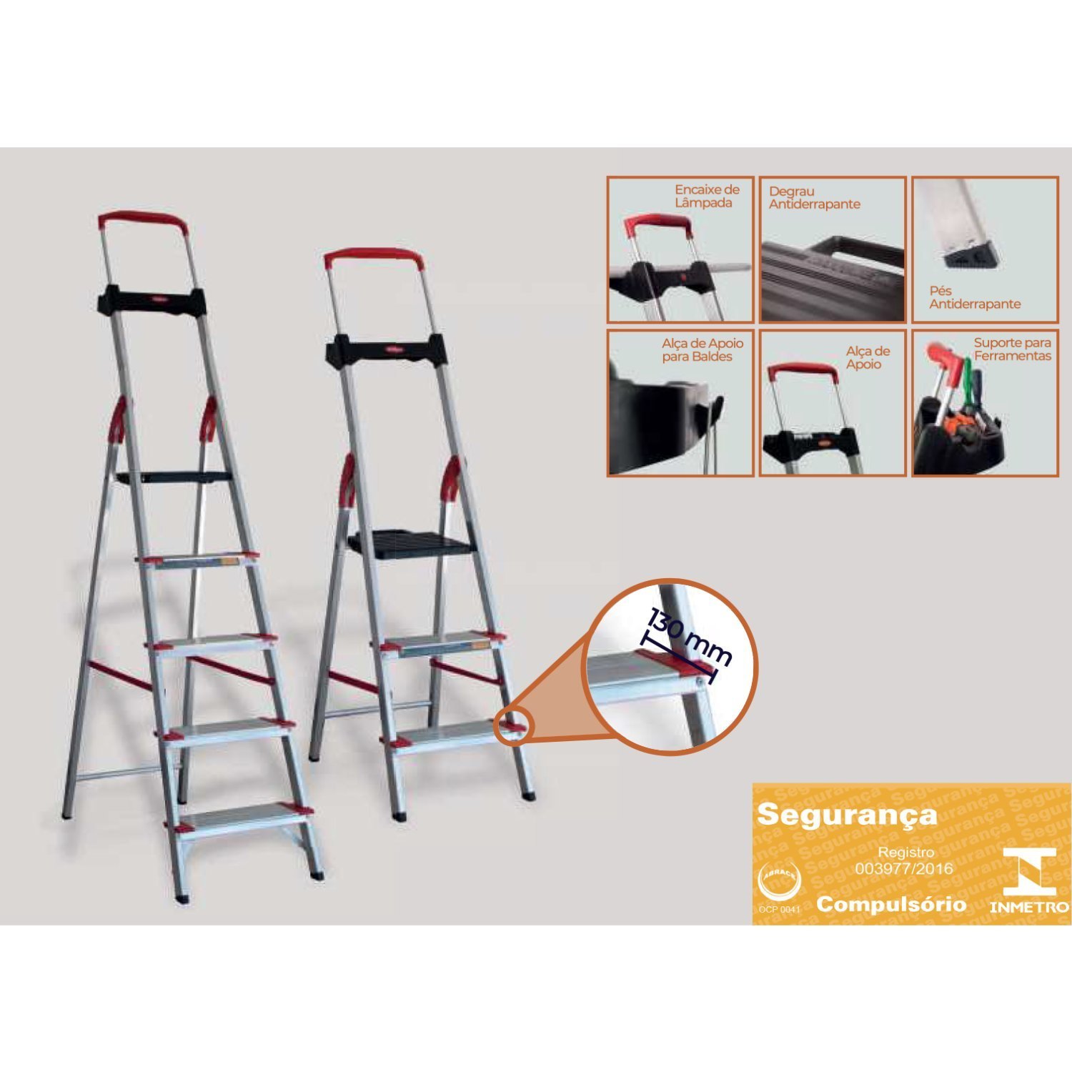 Imagem do produto ESCADA COMFORT 5 DEGRAUS ALUMINIO ALUMASA