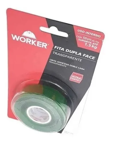 Imagem do produto FITA DUPLA FACE 12MMX2M TRANSP WORKER