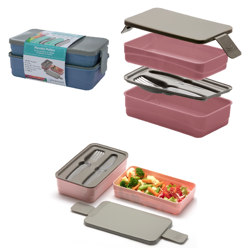 Imagem do produto MARMITA PRATICA ROSE 23X13X9CM 3473 AT BRASIL