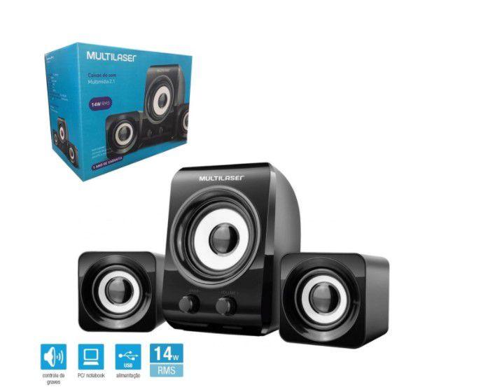 Imagem do produto CAIXA SOM MULTILASER SP172 14W PTO