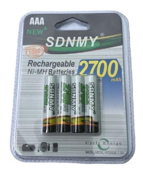 Imagem do produto PILHA RECARREGAVEL AAA C/4 2700MAH SDNMY