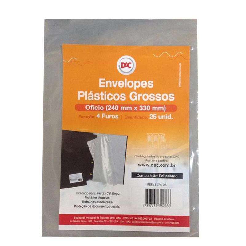 Imagem do produto SACO - PLASTICO EXTRA GROSSO 240X330MM 4F C/50 REF 5088-50 -