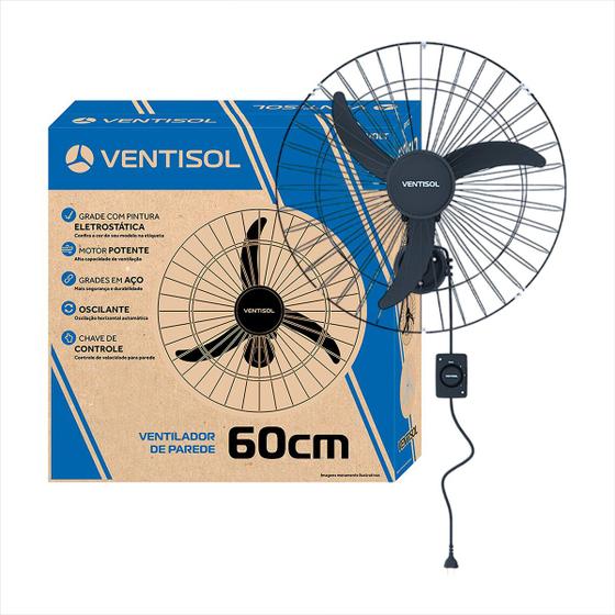 Imagem do produto VENTILADOR VENTISOL 60CM PAREDE G/FERRO PRETO