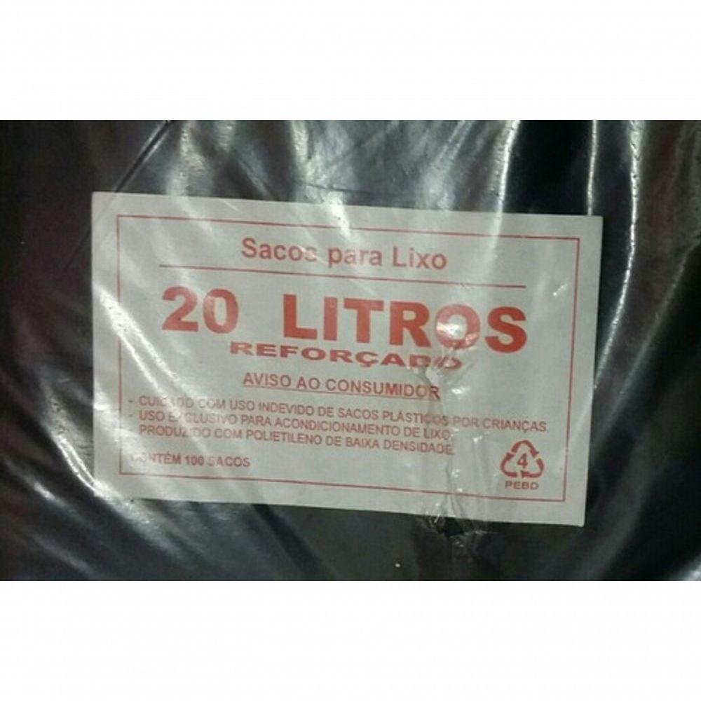 Imagem do produto SACO P/ LIXO 20LTS C/ 100 UND PR TA LIMPO