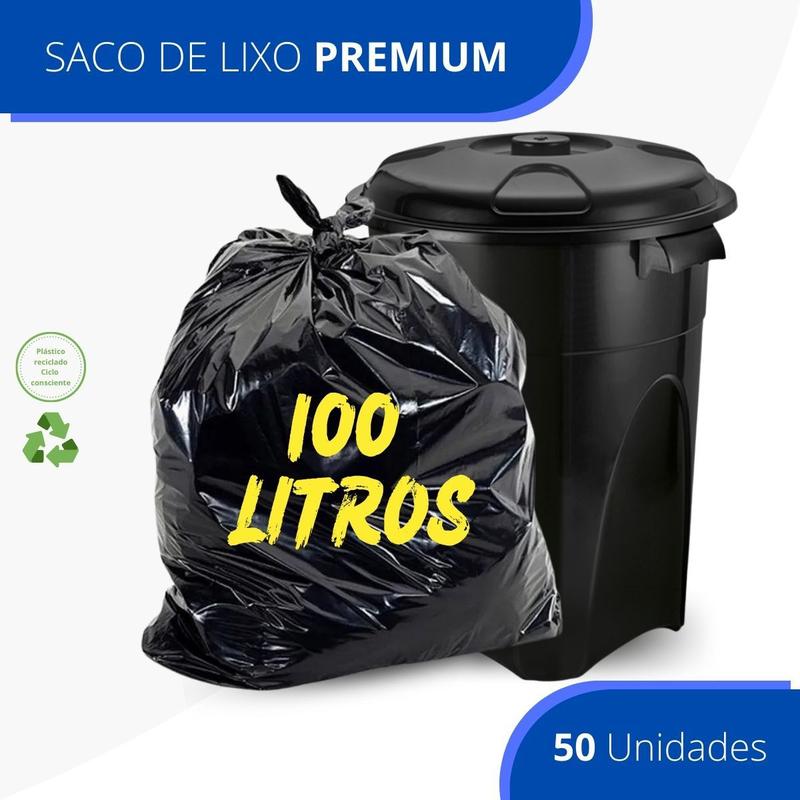 Imagem do produto SACO P/ LIXO 100L C/ 50 UND REF MC8 TA LIMPO