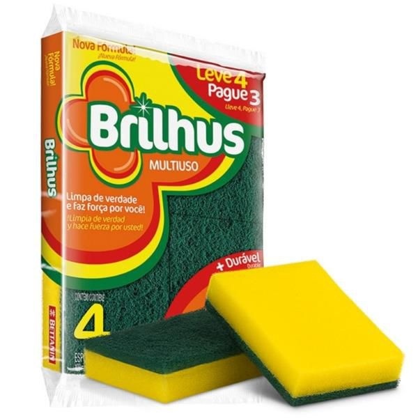 Imagem do produto ESPONJA DUPLA FACE MULTIUSO L4P3 BRILHUS