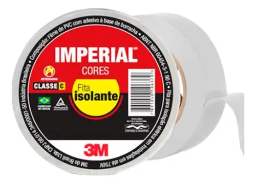 Imagem do produto FITA ISOLANTE 18MM X 10M BRANCO IMPERIAL 3M