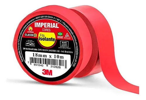 Imagem do produto FITA ISOLANTE 18MM X 10M VERMELHO IMPERIAL 3M