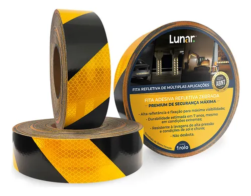 Imagem do produto FITA ZEBRADA LUMINOSA AMA/PT65MM X 150MM