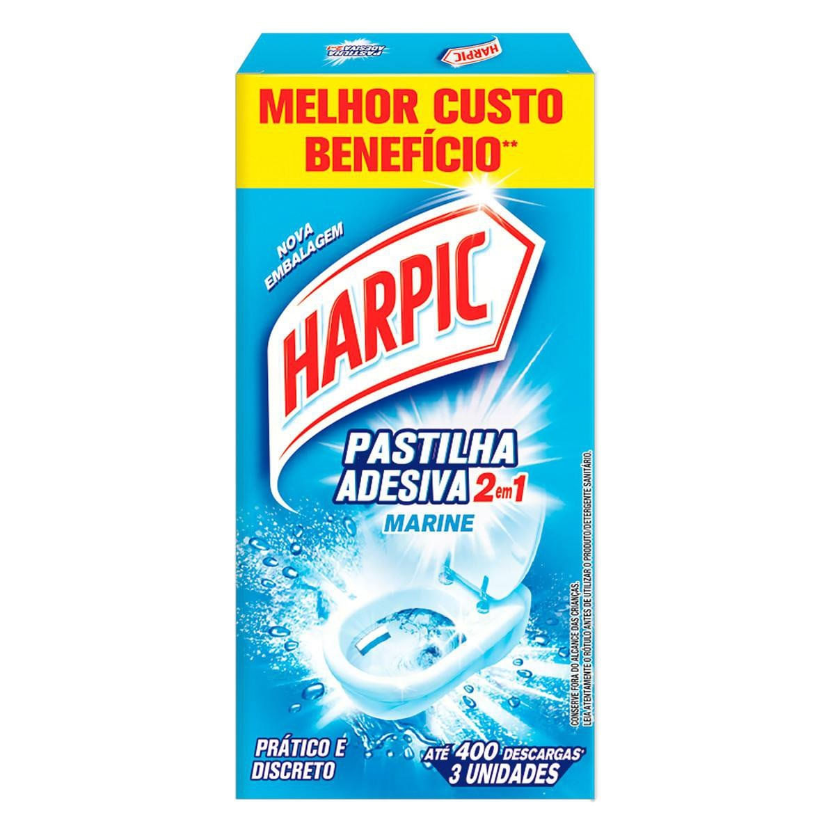 Imagem do produto PASTILHA SANITARIA ADESIVA 2EM1 LAV L3 PG2 HARPIC