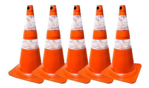 Imagem do produto CONE SINALIZACAO PVC 75CM LARANJA E BR PLASTCOR