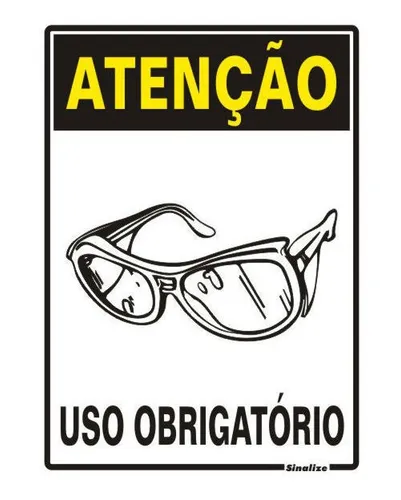 Imagem do produto PLACA SINALIZACAO USO OBRIGATORIO DE OCULOS 20X15 EMPLAC