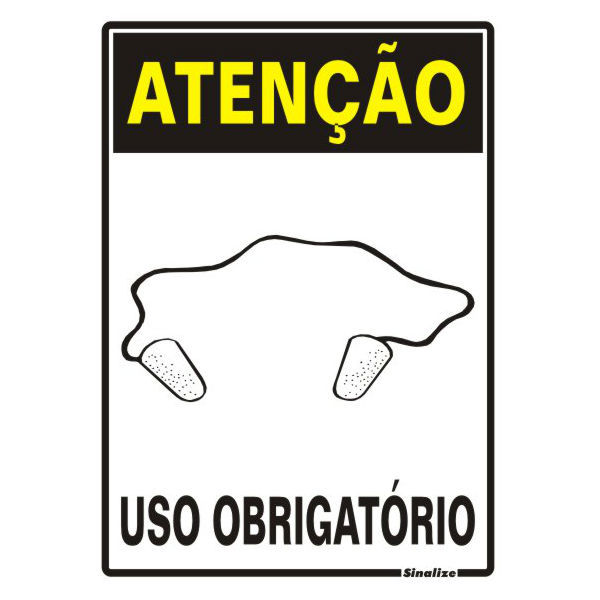 Imagem do produto PLACA SINALIZACAO USO OBRIGATORIO PROTETOR AURICULAR 20X15